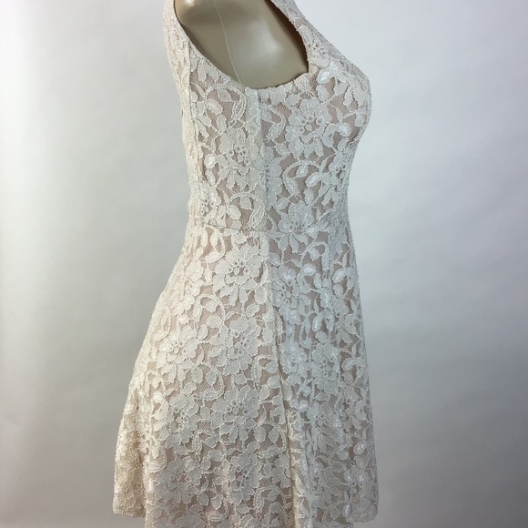 speechless Cream Nude Lace Skater Dress Size Med - Picture 5 of 8